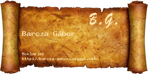Barcza Gábor névjegykártya