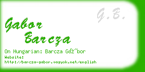 gabor barcza business card